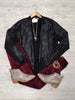 Desi Reptile & Corduroy Waterfall Jacket - Black