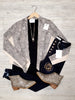 Desi Reptile & Corduroy Waterfall Jacket - Cream