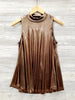 Marlee Metallic Mock-Neck Tank