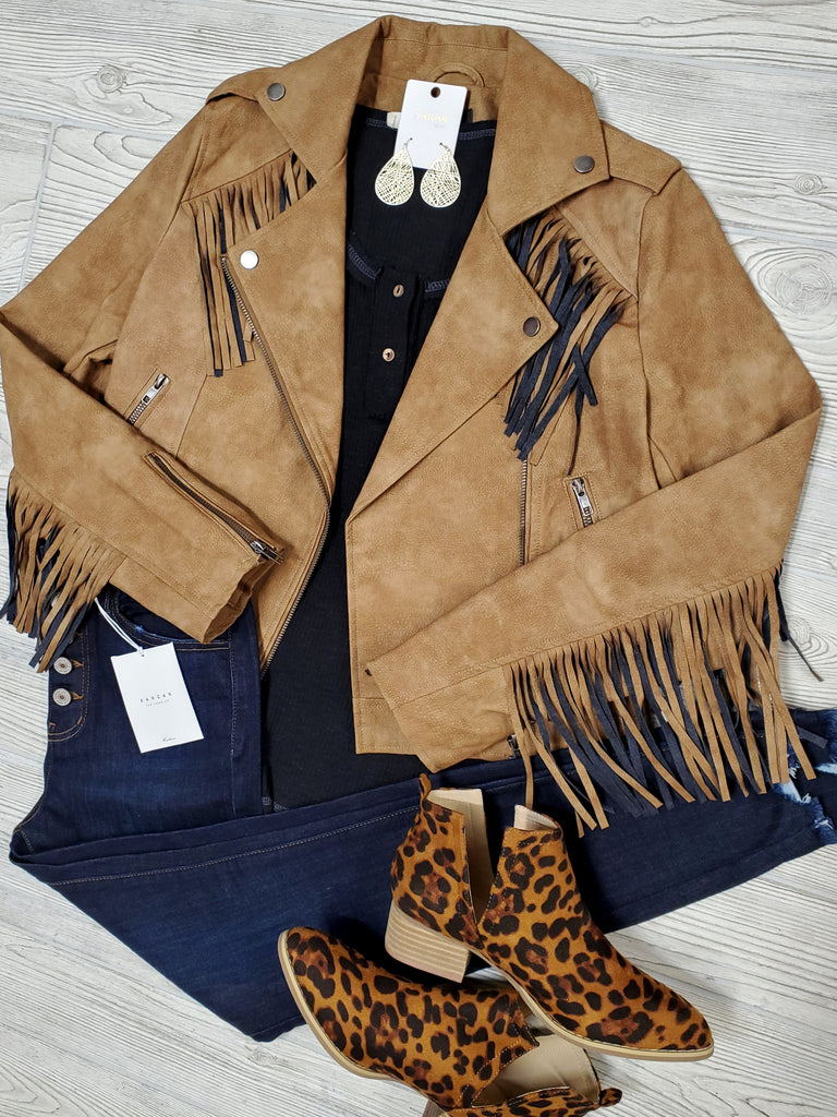 Danni Fringe Accent Moto Jacket