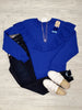 Shannon Ruffle Accent Crewneck - Cobalt Blue