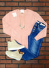 Melissa Puff Sleeve Sweater- Blush