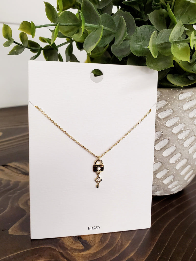 Dainty Lock and Key Necklace