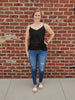 Lauren Tiered Tank -Black