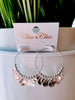 Disc Drop Hoop Earrings