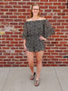 Jessa Animal Print Off the Shoulder Romper -: