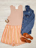 Kambrie Striped Scalloped Shorts