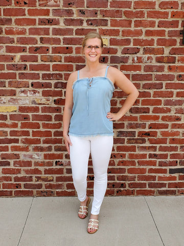 Peggy High Waisted Distressed Bermuda Shorts