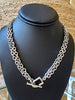 Double Chain-Link Necklace with Toggle Closure - Multi