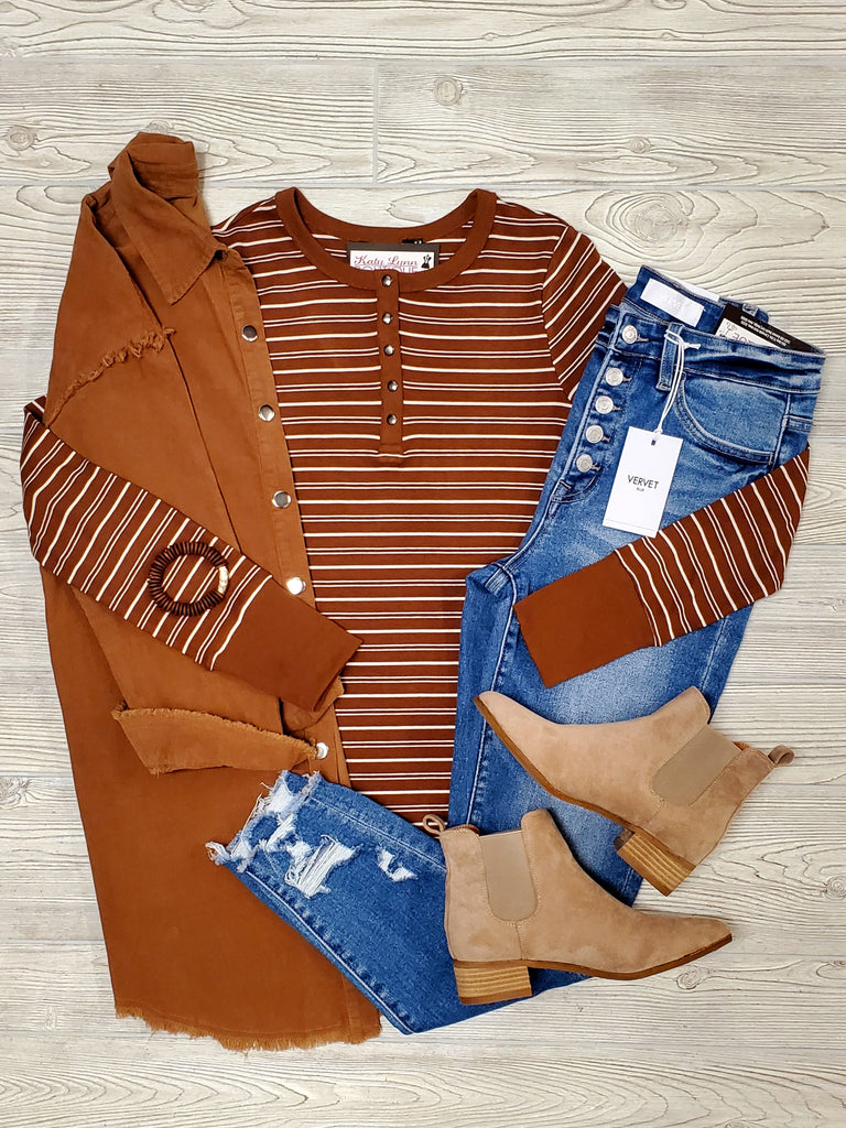 Leanna Brown Striped Henley