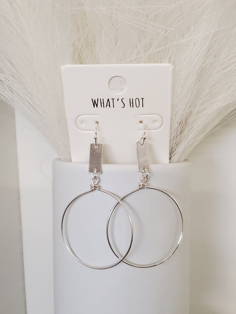 Sarah Bar Drop Hoop Earrings - Multi