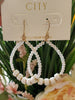 Riley Beaded Drop Hoop Earrings