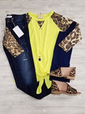 Haley 3/4 Sleeve with Tie - Yellow