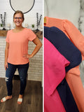 Oakleigh Scalloped Sleeve Blouse - Coral
