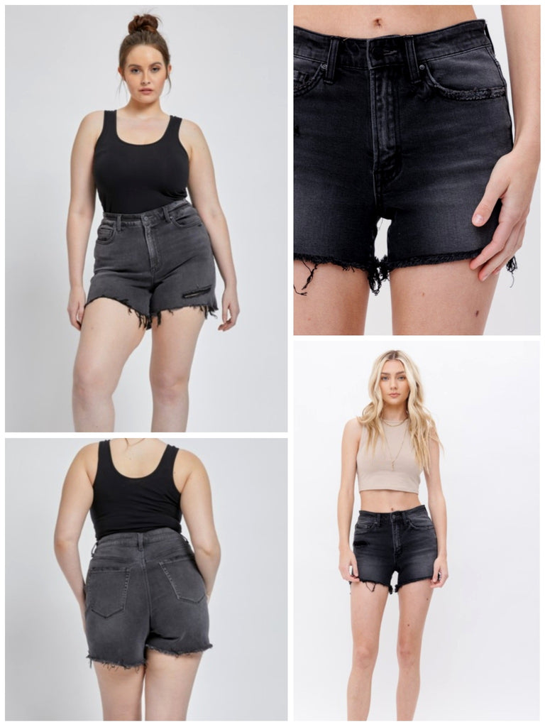 Reggie High Rise Shorts - Charcoal