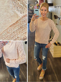 Avril Accent Sleeve Sweater - Peach