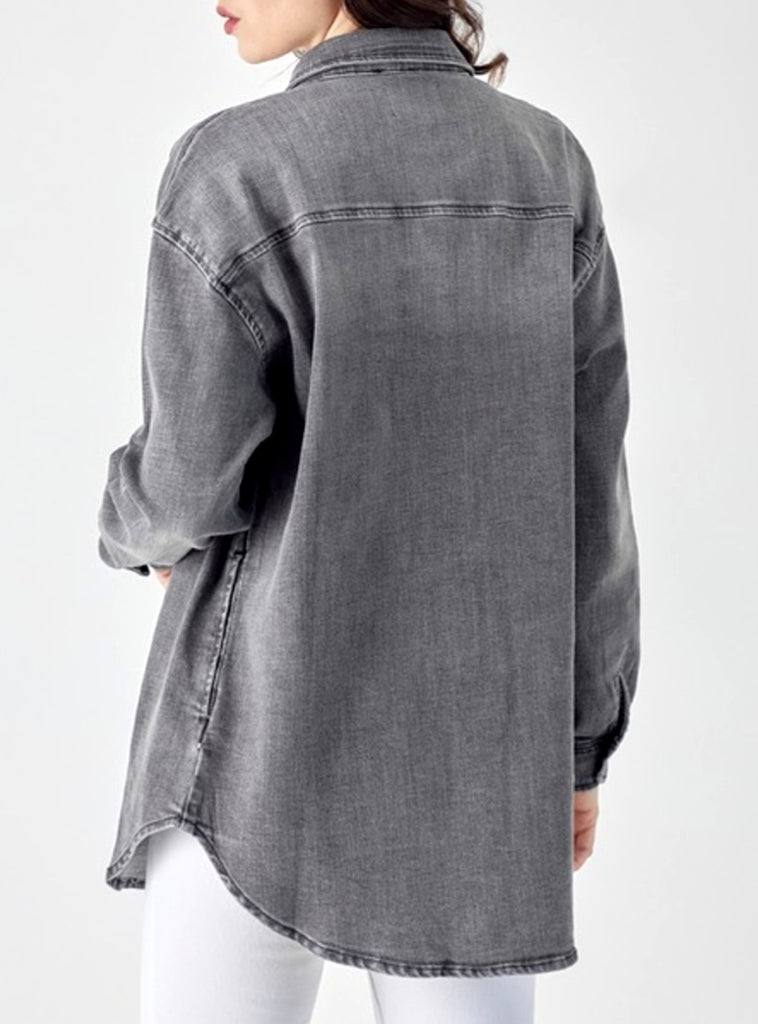 Sydney Charcoal Denim Button - Up