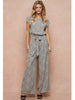 Jacinta Jumpsuit with Tie Cream/Black