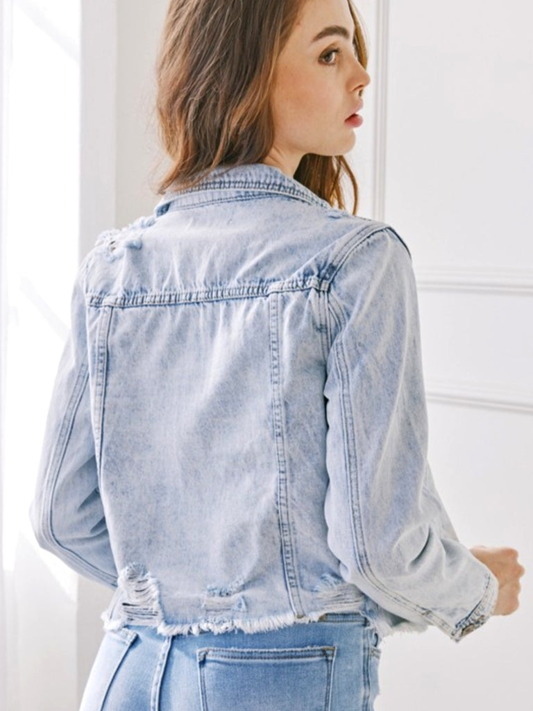 Jane Light Wash Distressed Jean Jacket