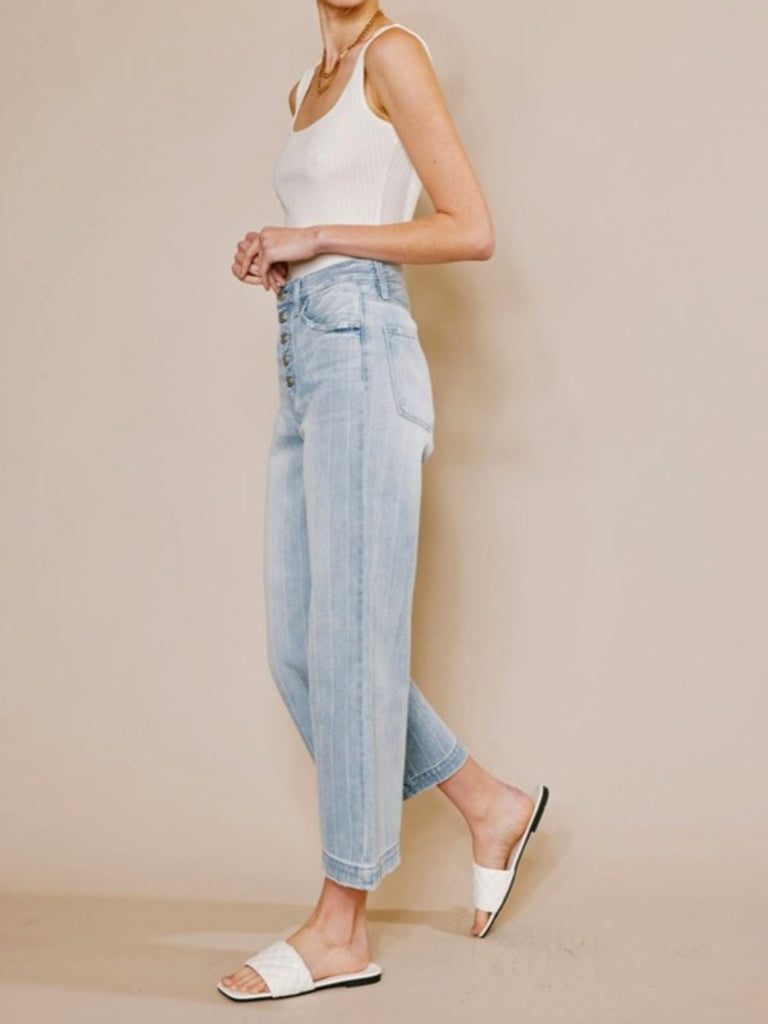 Courtney Wide Leg Button Fly Jeans