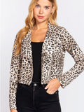 Layla Leopard Print Crop Jacket