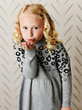 Mila Grey Leopard Sweater Dress - KIDS