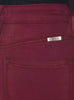 Lexa Button-Fly Burgundy Skinny