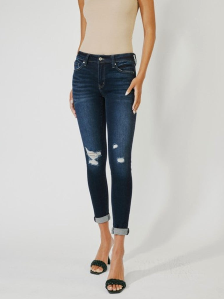 Layla Mid-Rise Light Destruction Denim