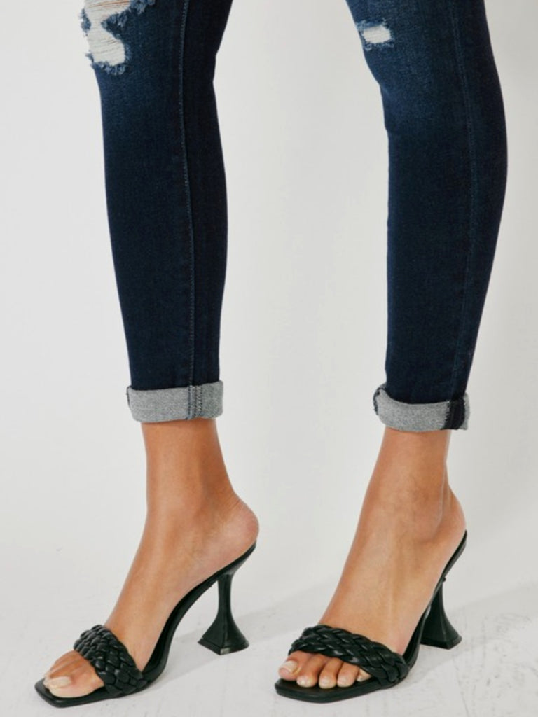 Layla Mid-Rise Light Destruction Denim