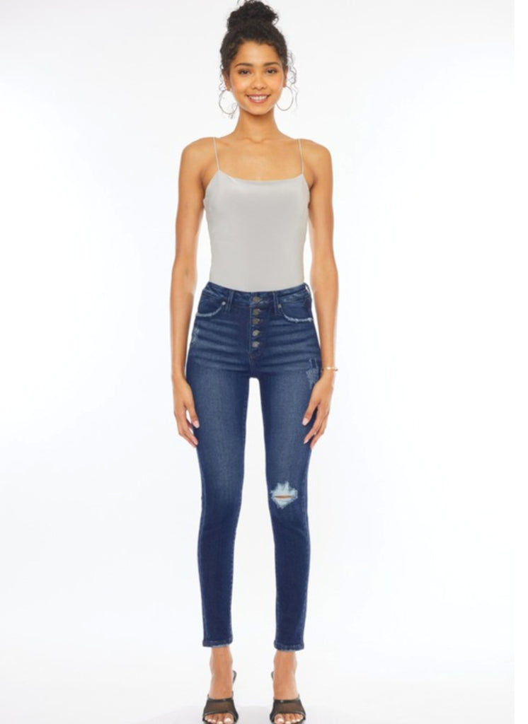 Mya High-Rise Button Fly Denim