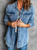 Bridgett Denim Button-Ups with Fringe Hem