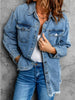 Bridgett Denim Button-Ups with Fringe Hem