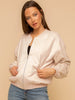 Oaklee Blush Suede Bomber Jacket