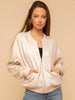 Oaklee Blush Suede Bomber Jacket