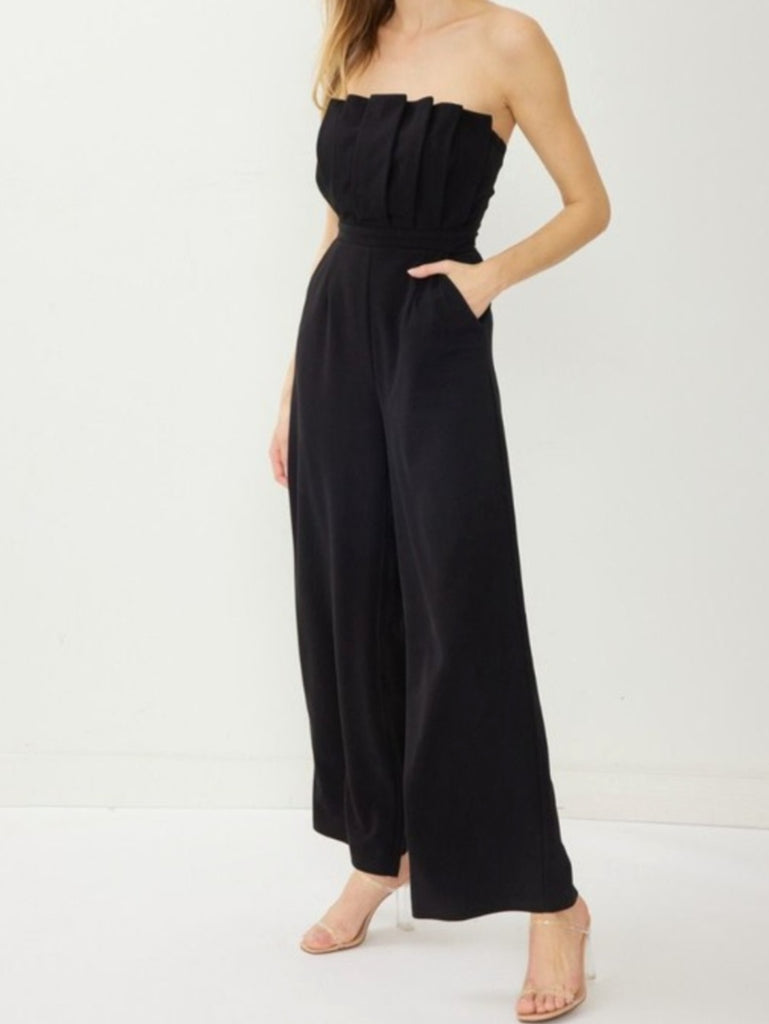 Bree Strapless Black Jumpsuit