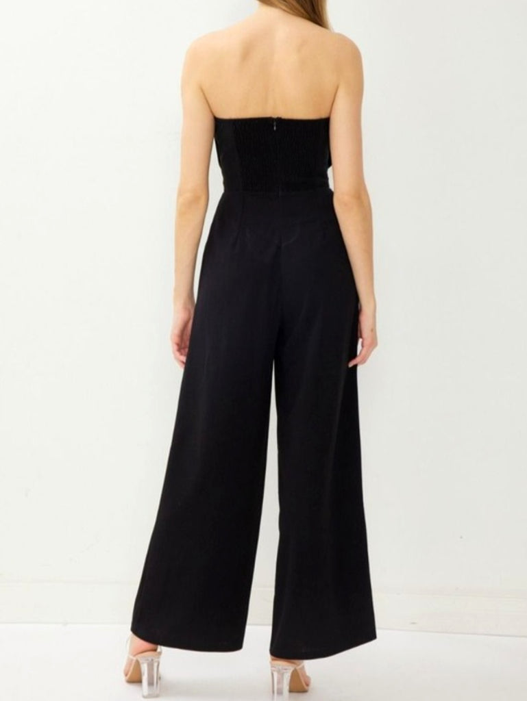 Bree Strapless Black Jumpsuit