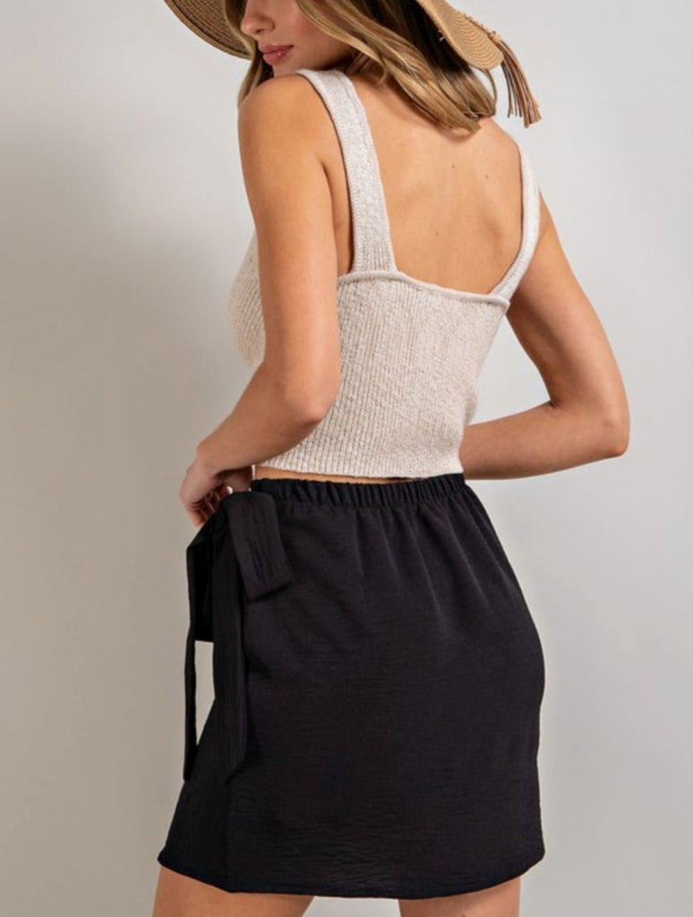 Tara Tie Skirt -Black