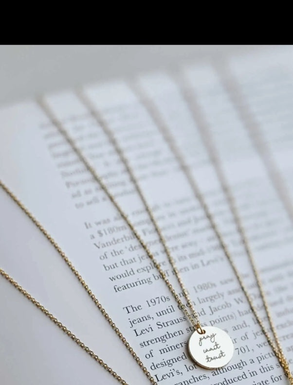 Pray Wait Trust Pendant Necklace