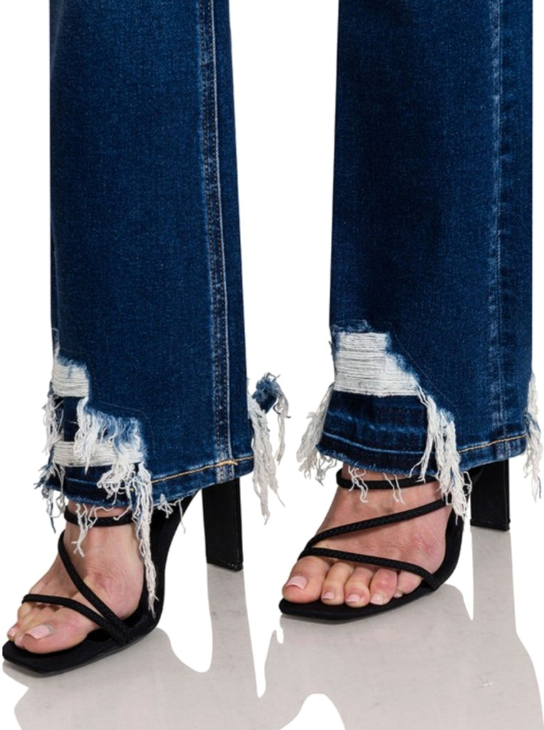 Heaven Distressed Flare Jeans