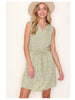 Allysha Sage Floral Dress with Tie