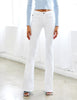 Lacee Mid Rise White Flare Jeans