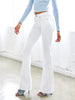 Lacee Mid Rise White Flare Jeans