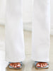 Lacee Mid Rise White Flare Jeans