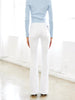Lacee Mid Rise White Flare Jeans