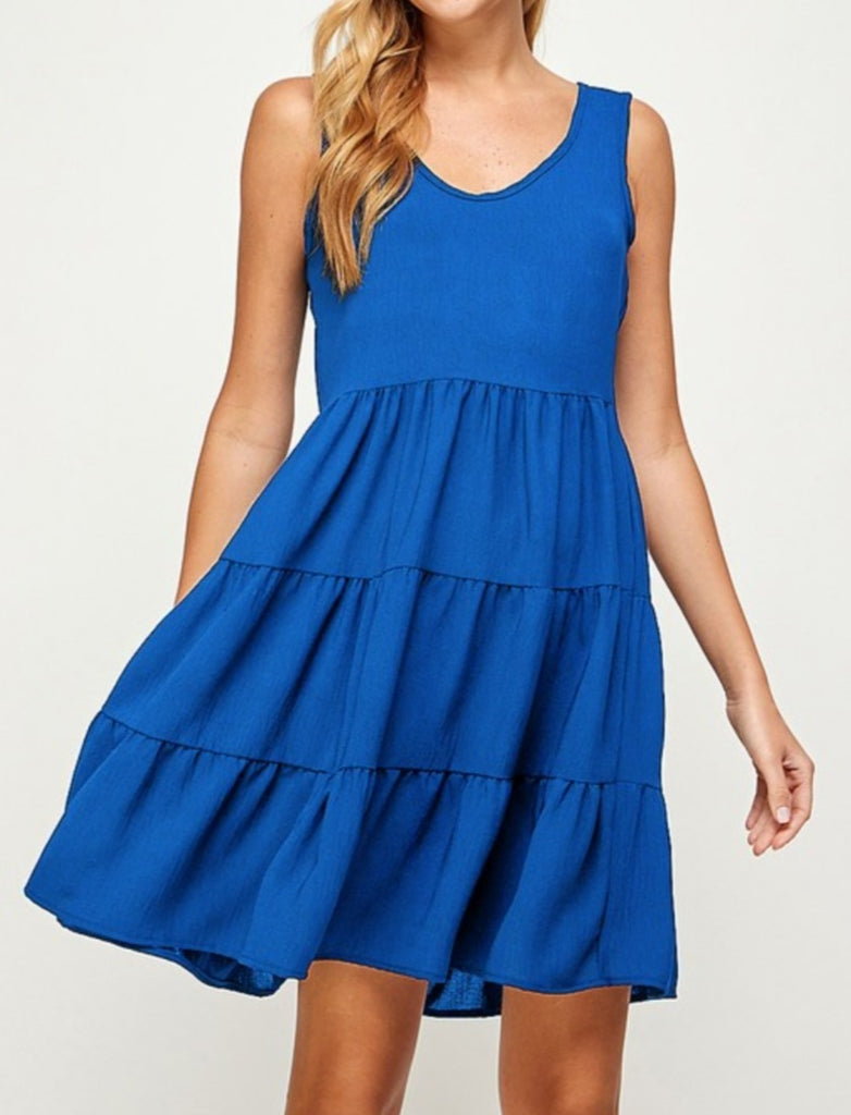 Kinsley Tiered Dress - Blue