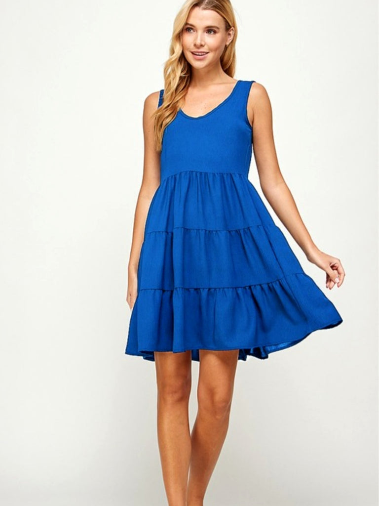 Kinsley Tiered Dress - Blue