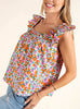 Abigal Square Neckline Ruffle Sleeve Top