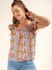Abigal Square Neckline Ruffle Sleeve Top