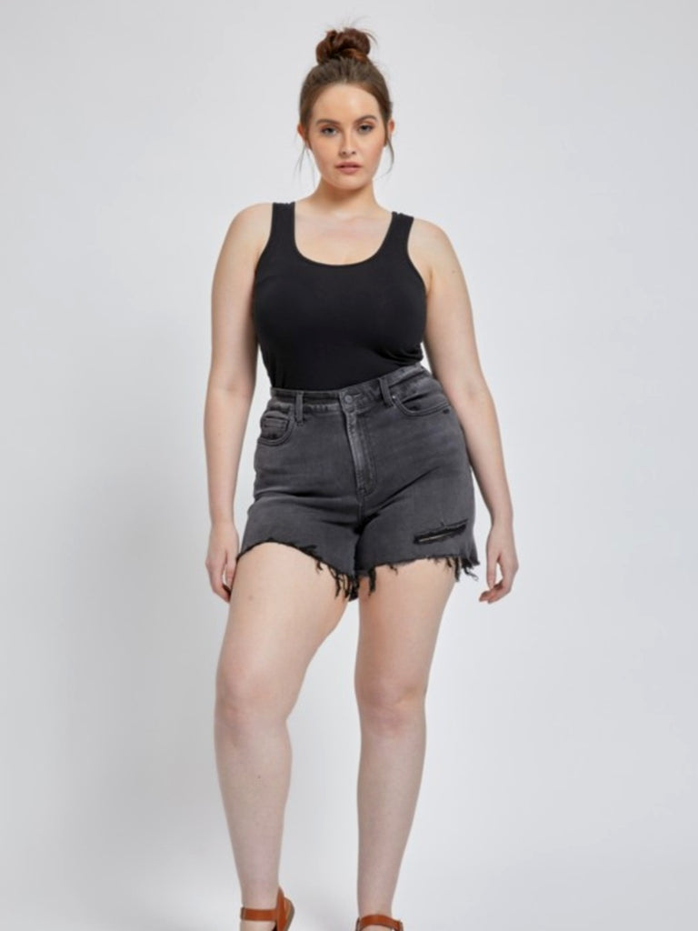 Reggie High Rise Shorts - Charcoal