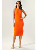 Bea Ribbed Tank Dress - Orange